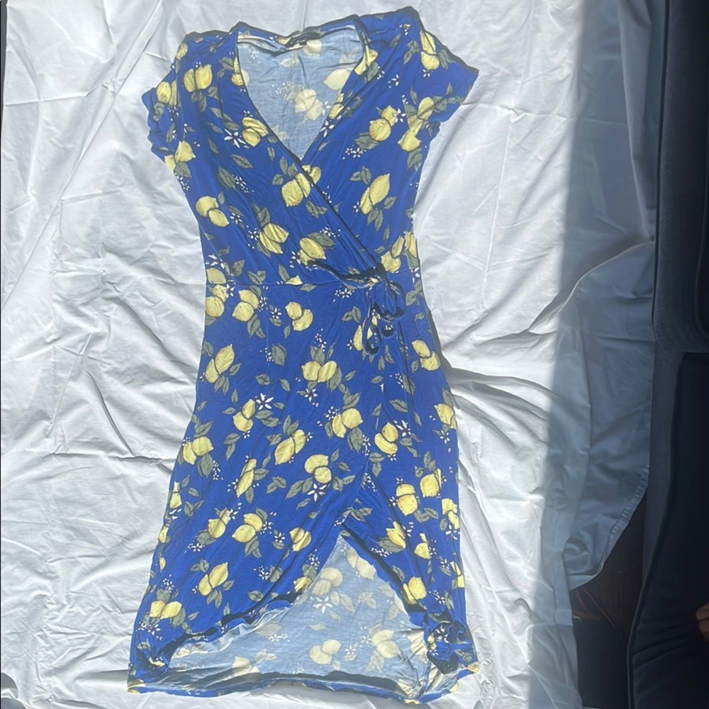 Lemon Dress in Blue and Yellow